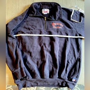 Black embroidered Chicago Fire Department Quarter Zip | Made in USA